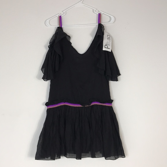 NWT Pitusa Camille Cold-Shoulder Ruffle Short Dress - Picture 2 of 7